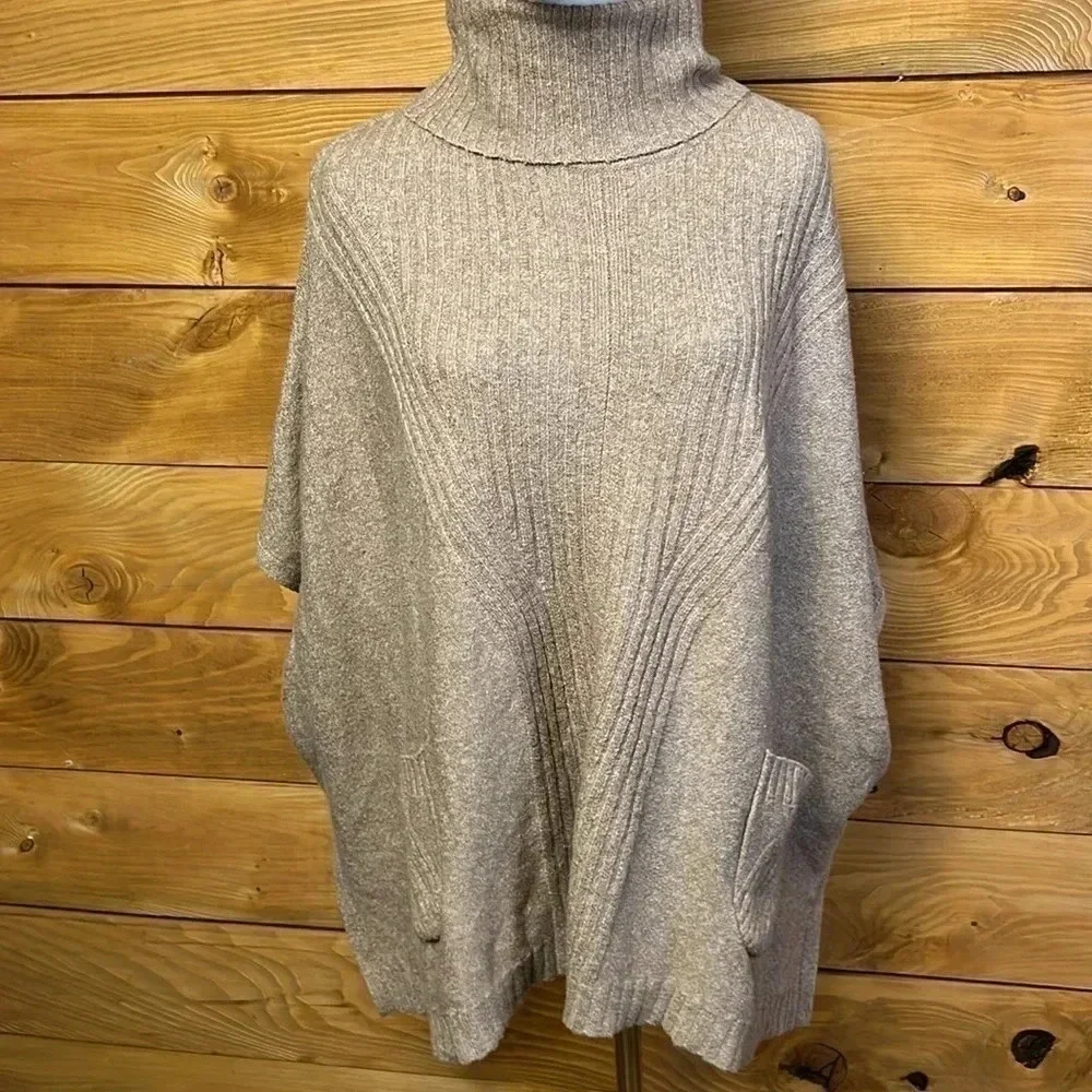 ISAACMIZRAHILIVE‎ women’s TAN PONCHO XXS Oversized party casual cotton polyester
